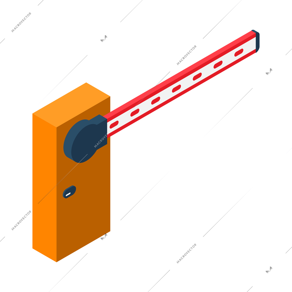 Parking barrier isometric icon vector illustration