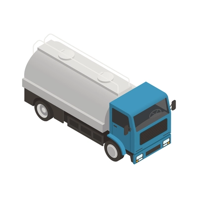 Milk transportation truck isometric icon 3d vector illustration