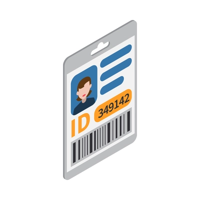 Access id card isometric icon vector illustration