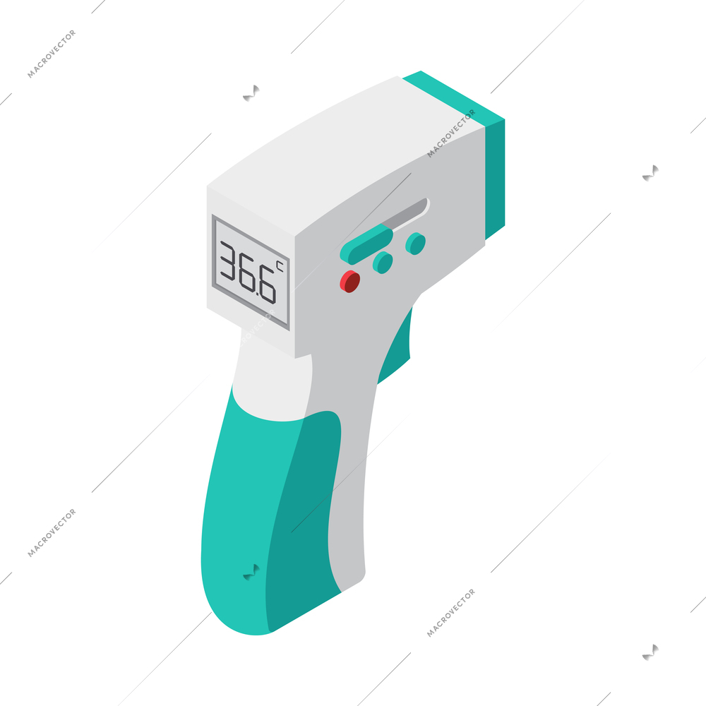 Non contact infrared thermometer isometric icon 3d vector illustration