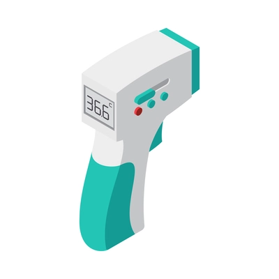 Non contact infrared thermometer isometric icon 3d vector illustration