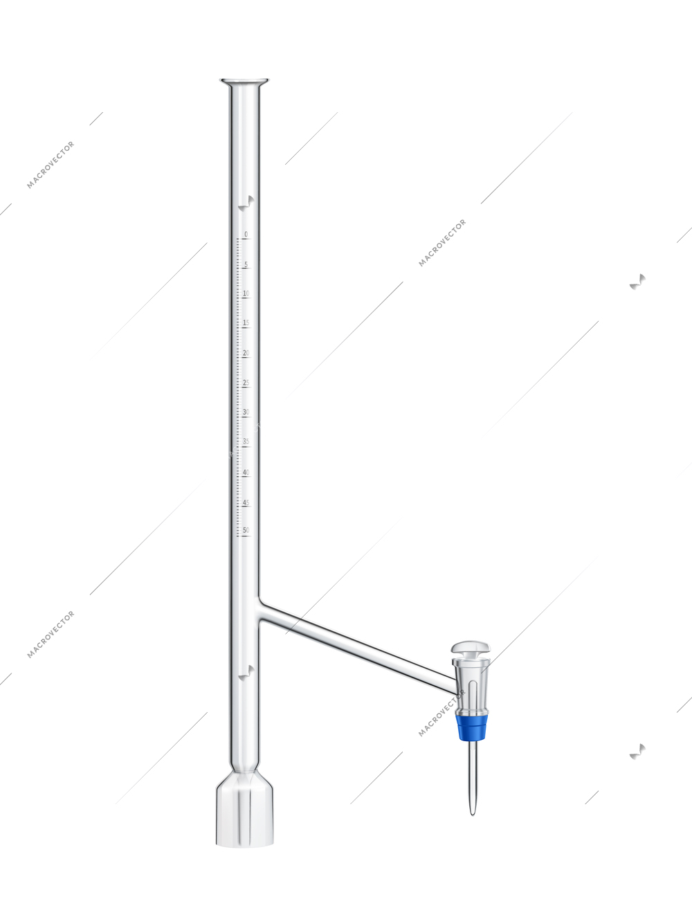 Laboratory glassware on white background vector illustration