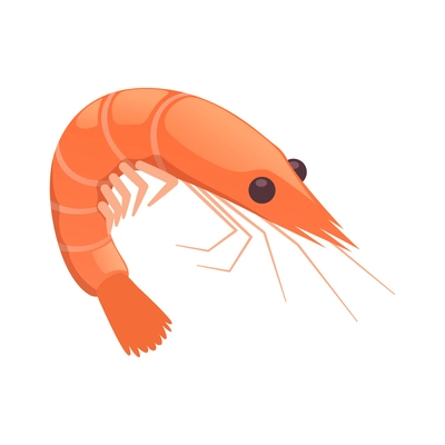 Shrimp isometric icon on white background vector illustration