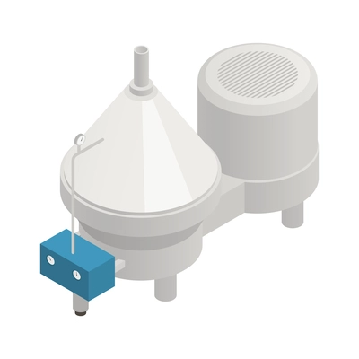 Dairy production milk factory isometric icon with separator equipment 3d vector illustration