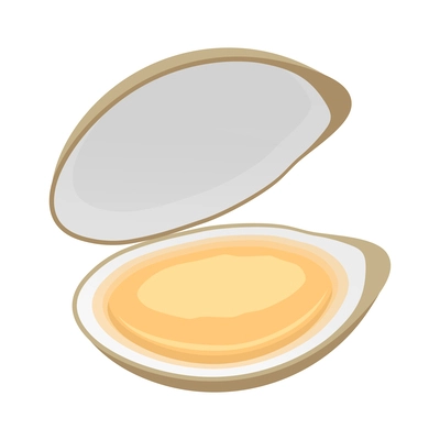 Oyster isometric icon on white background vector illustration