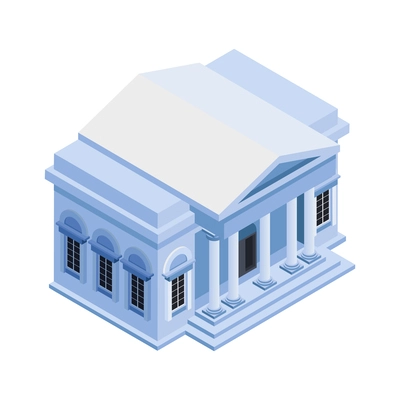 Museum building exterior isometric icon 3d vector illustration