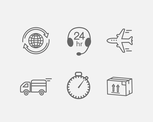 Shipping and logistic icons set vector illustration