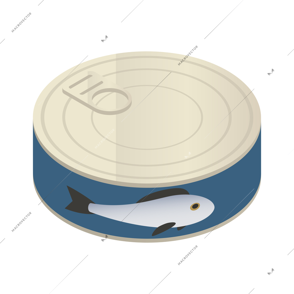 Canned fish isometric icon vector illustration