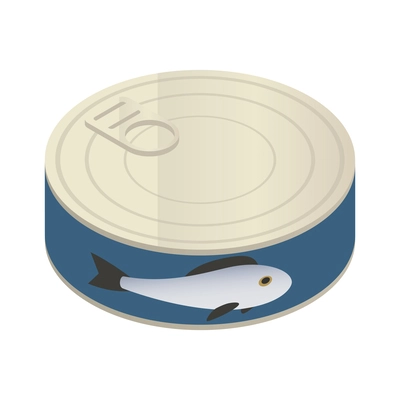 Canned fish isometric icon vector illustration