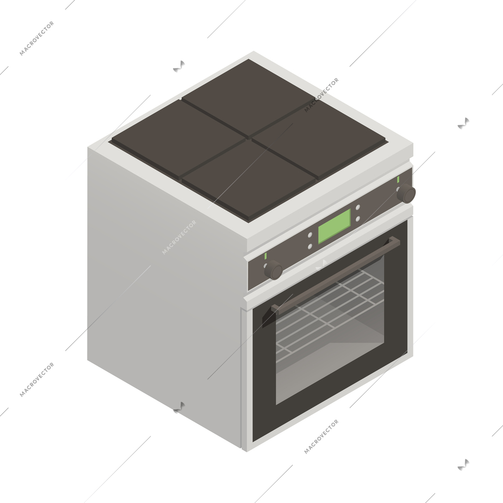 Isometric stove icon on white background vector illustration
