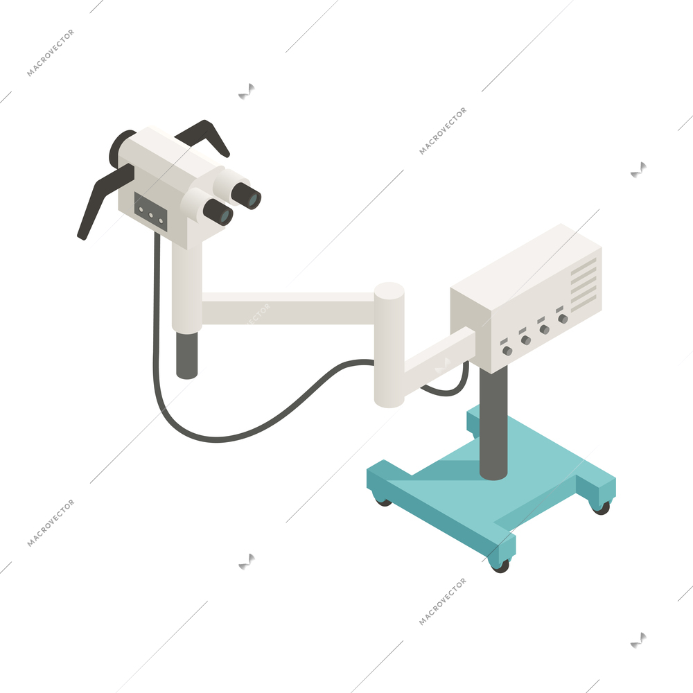 Gynecology gynecologist office equipment isometric icon with colposcope vector illustration