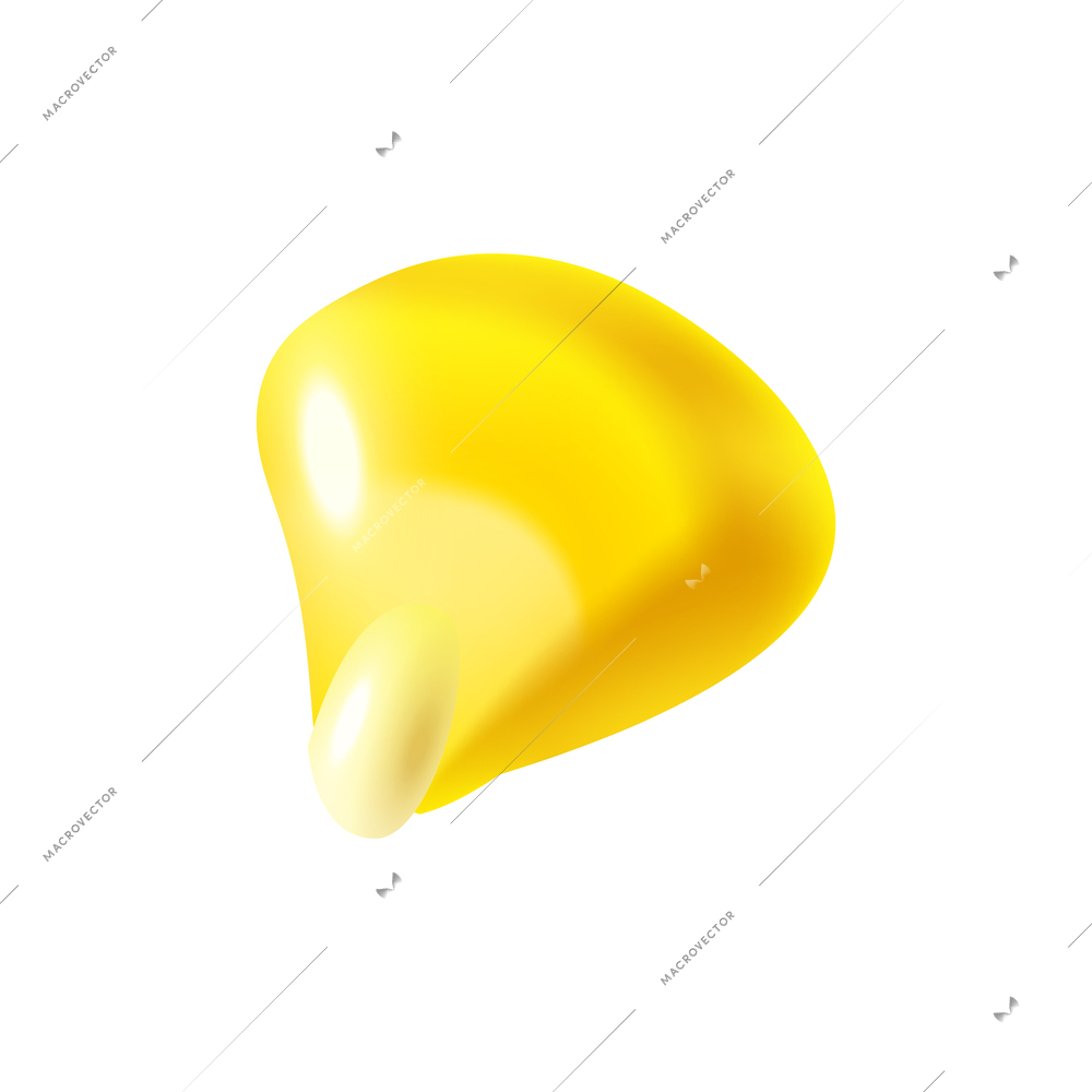 Realistic yellow corn kernel on white background vector illustration