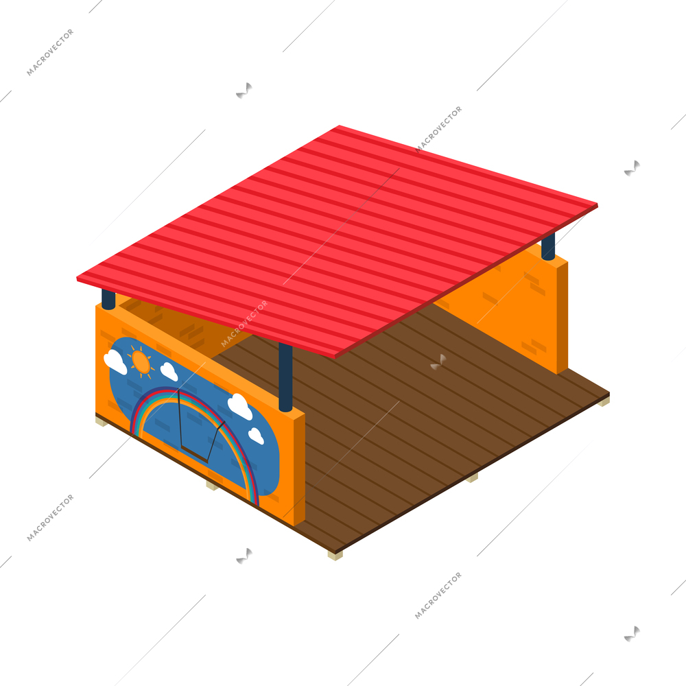 Isometric element for kindergarten playground isometric icon 3d vector illustration