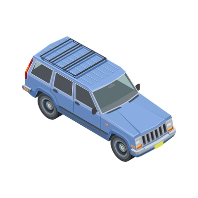Isometric blue private car icon 3d vector illustration