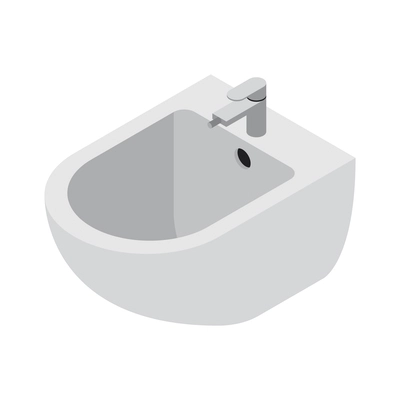 White bidet isometric icon 3d vector illustration