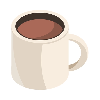 Office cup of coffee isometric icon vector illustration