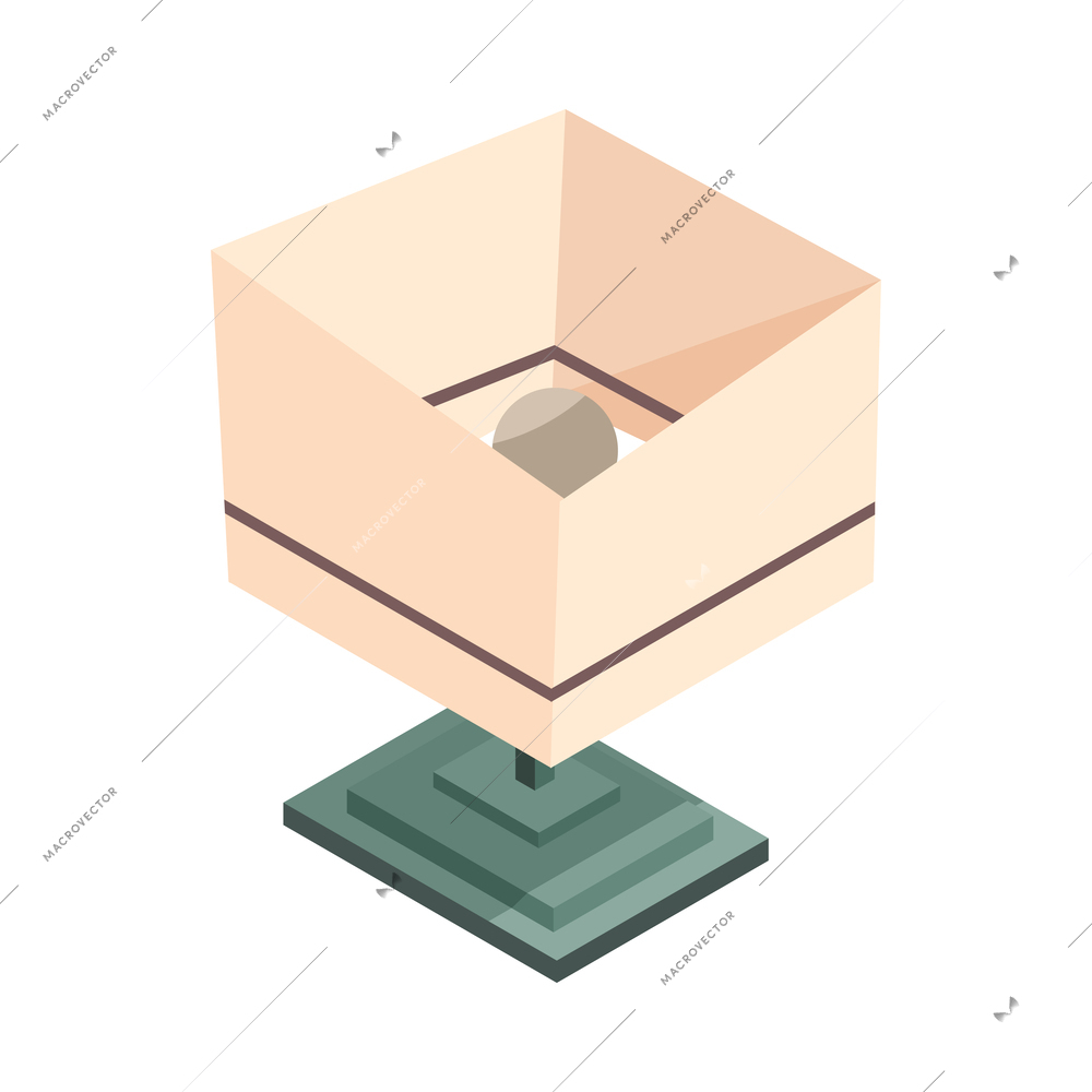 Desk lamp isometric icon on white background vector illustration