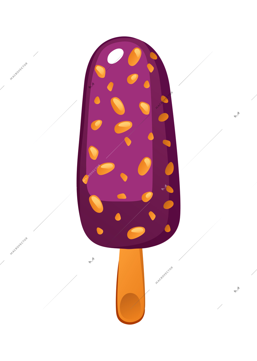 Ice cream bar on white background flat vector illustration