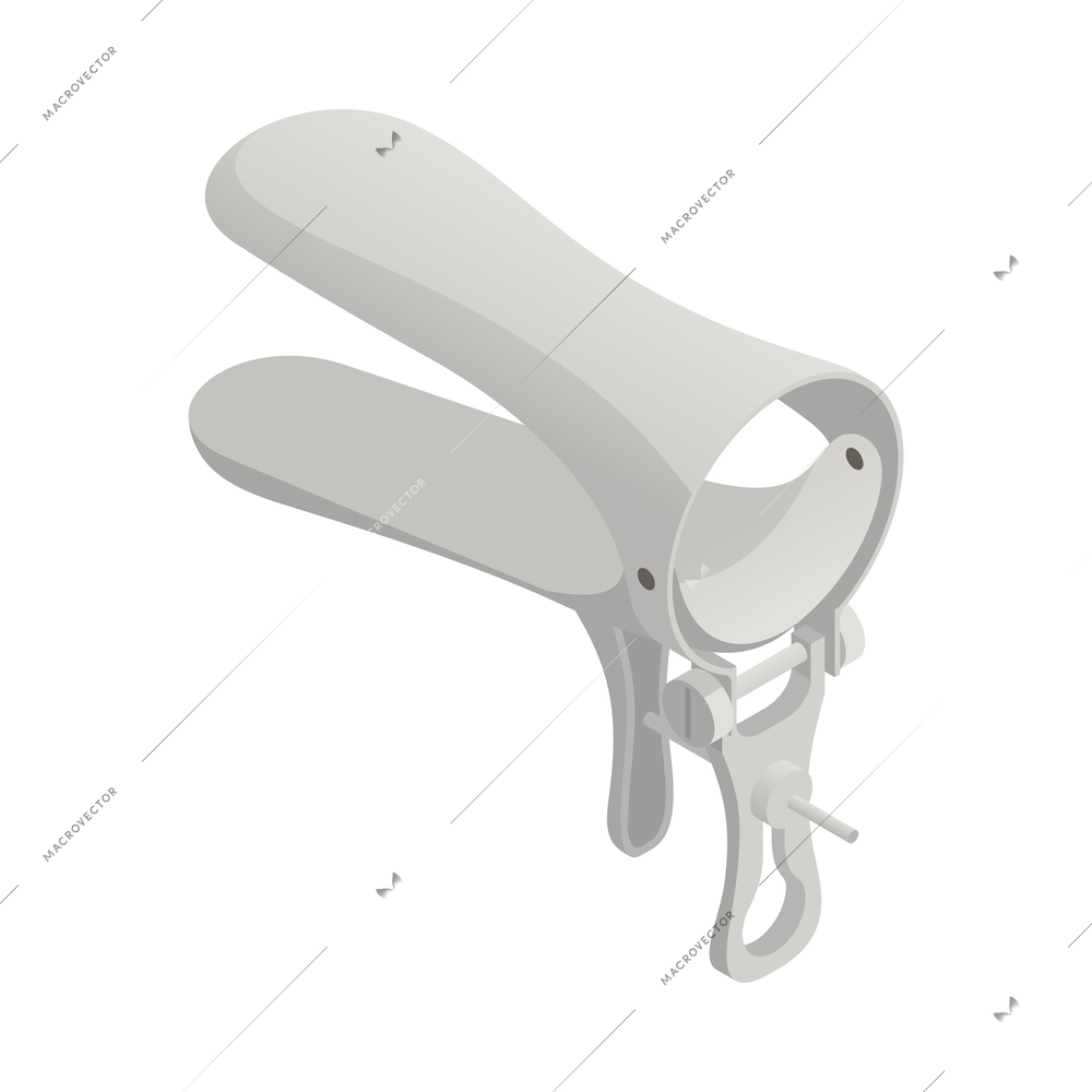 Gynecological instrument speculum isometric icon vector illustration