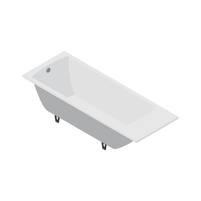 White bathtub isometric icon vector illustration