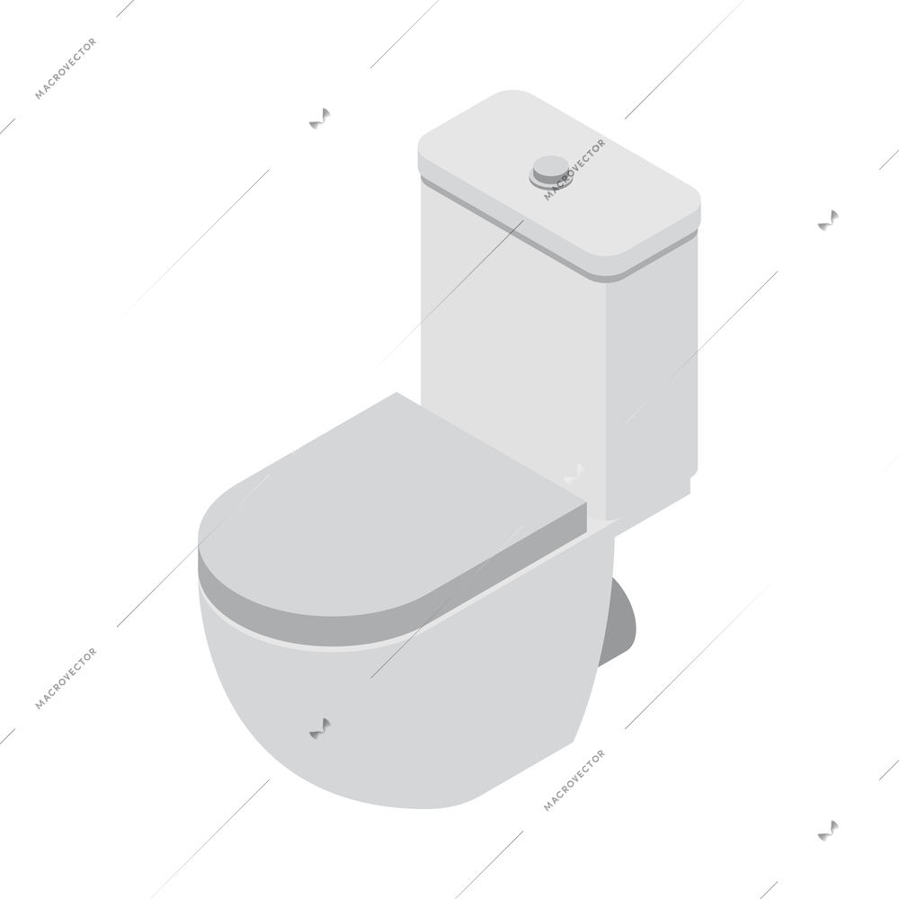 White toilet isometric icon vector illustration