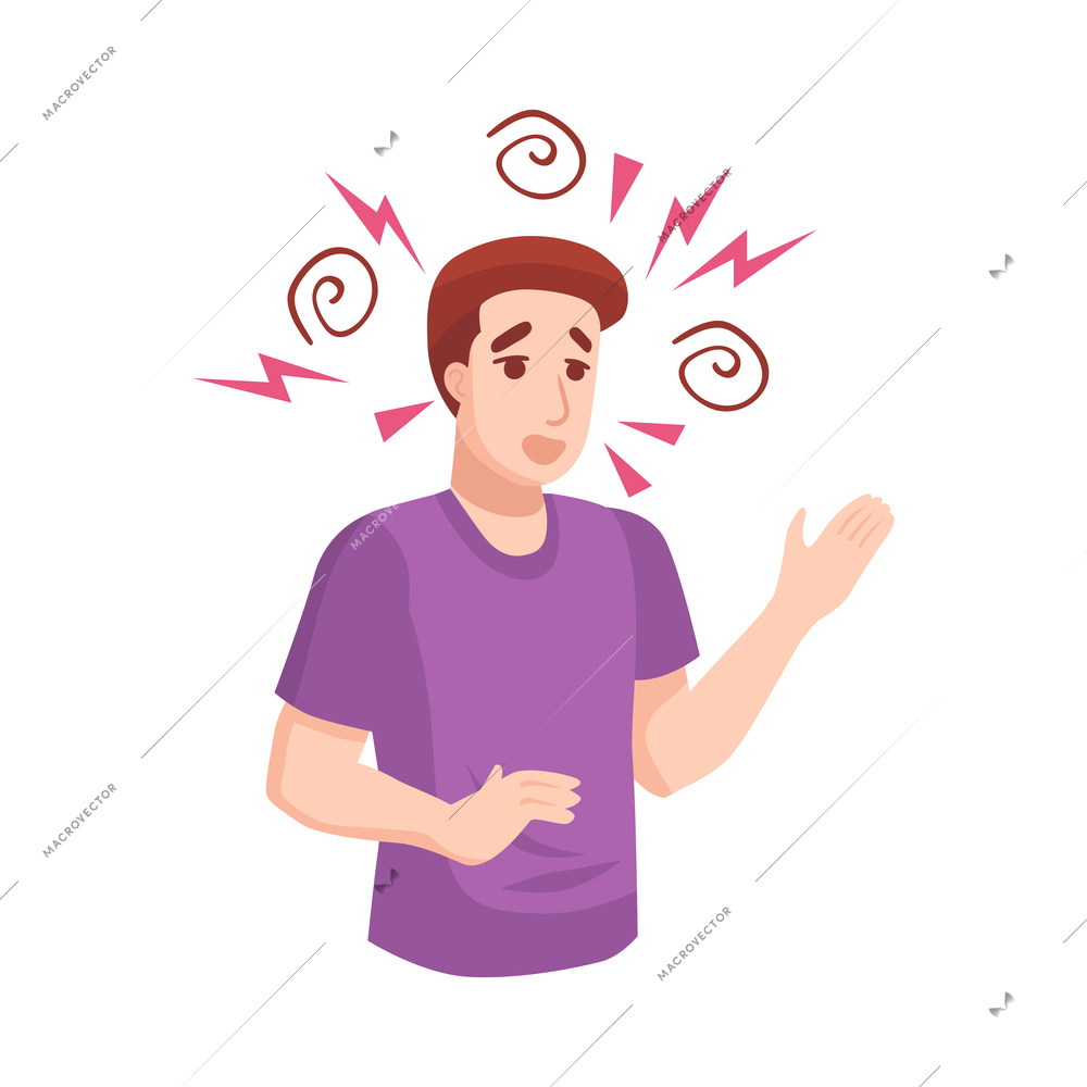 Stressed dad flat icon on white background vector illustration