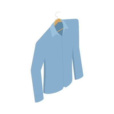 Blue shirt on hanger isometric icon vector illustration