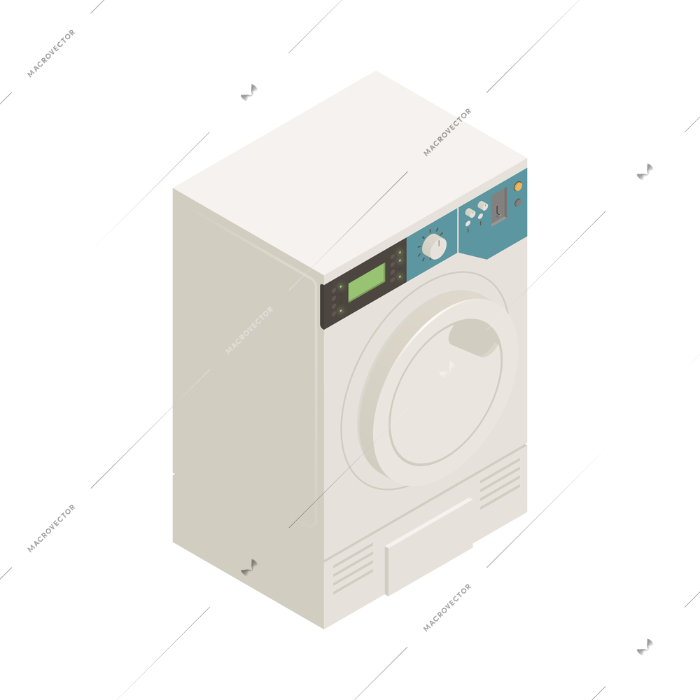 Drying or washing machine isometric icon 3d vector illustration