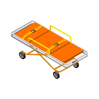 First aid stretcher isometric icon 3d vector illustration