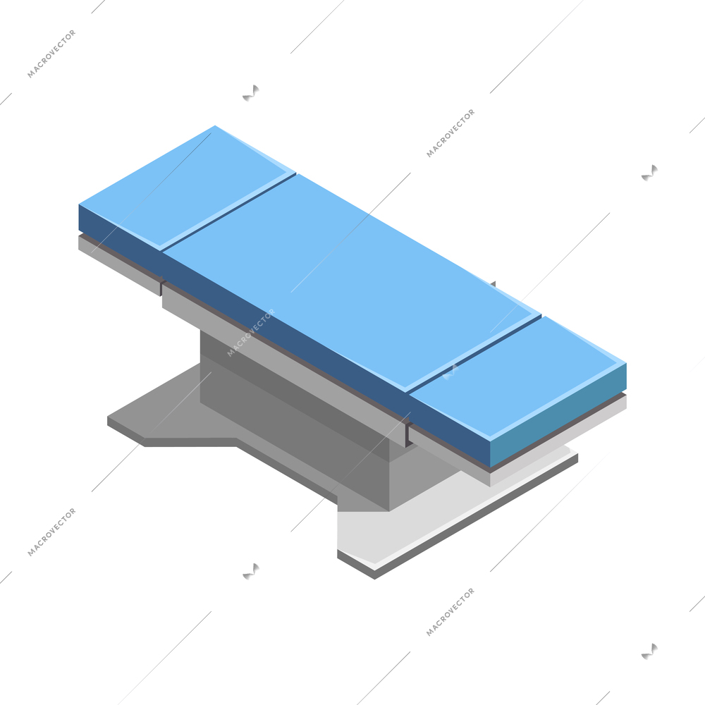 Empty surgical table isometric icon 3d vector illustration