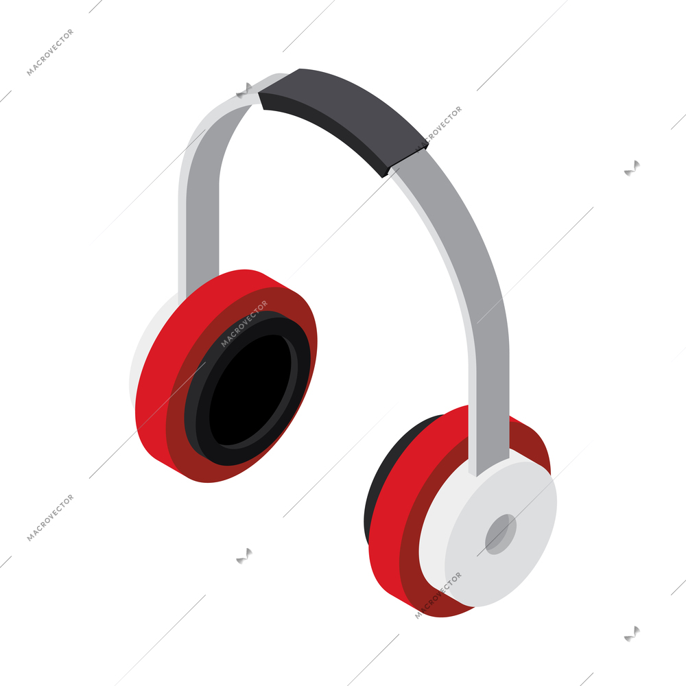 Wireless headphones isometric icon vector illustration