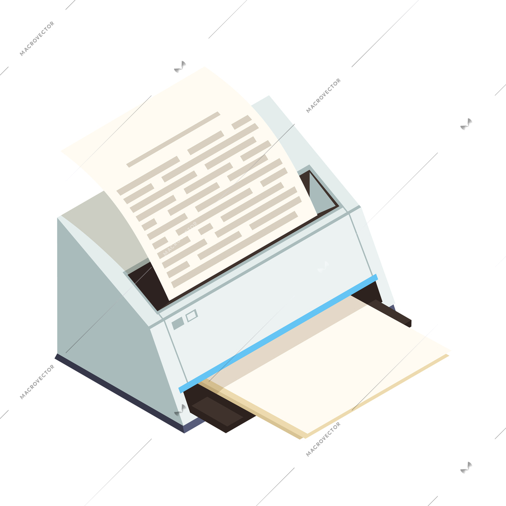 Multifunction printer isometric icon vector illustration