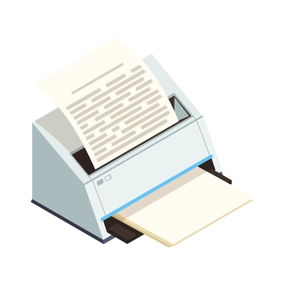 Multifunction printer isometric icon vector illustration