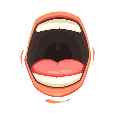 Cartoon cute open male mouth vector illustration