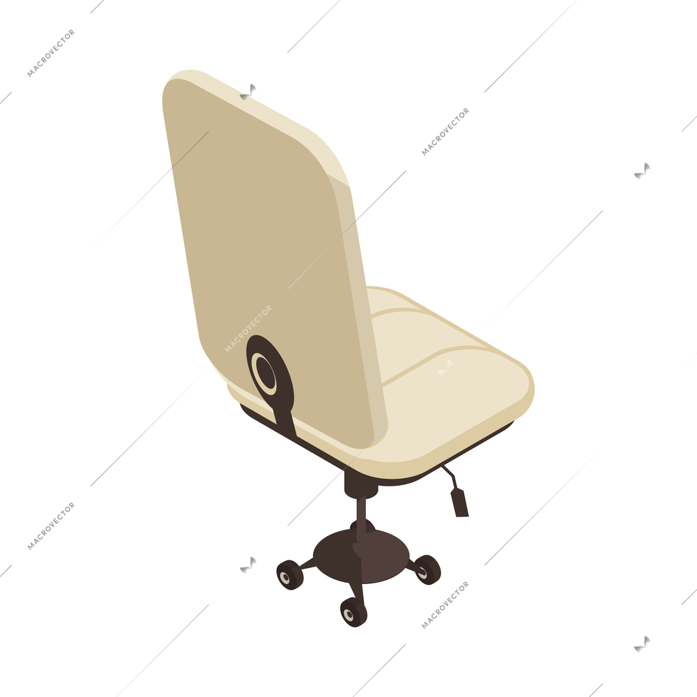 Comfortable office chair back view isometric icon vector illustration