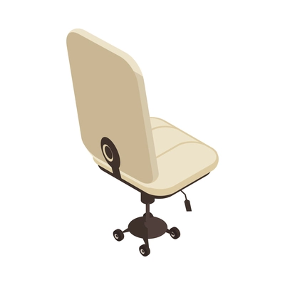 Comfortable office chair back view isometric icon vector illustration