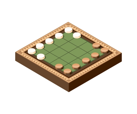 Mill board game isometric icon 3d vector illustration