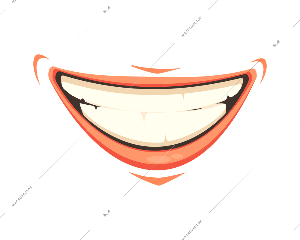 Cartoon smiling male mouth vector illustration