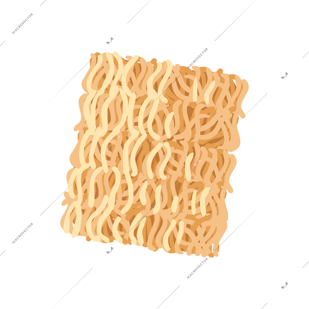 Realistic instant noodles on white background vector illustration