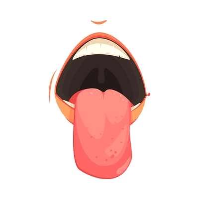 Cartoon male mouth with sticking out tongue vector illustration