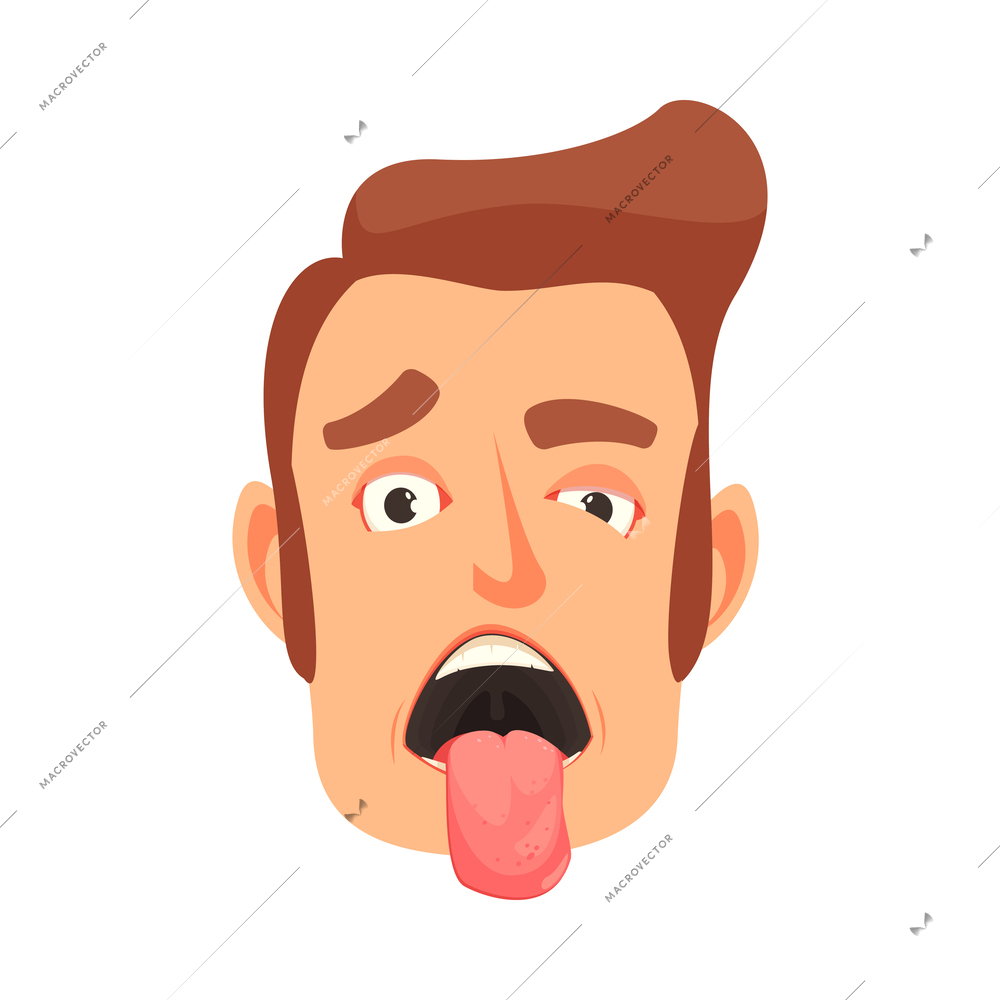 Man face expressing disgust cartoon icon vector illustration