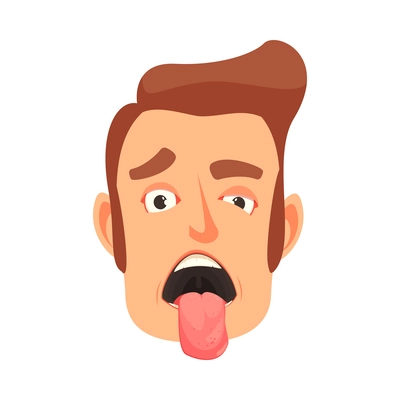 Man face expressing disgust cartoon icon vector illustration