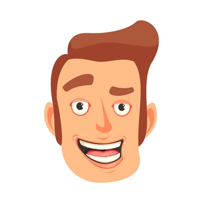 Happy man face cartoon icon vector illustration