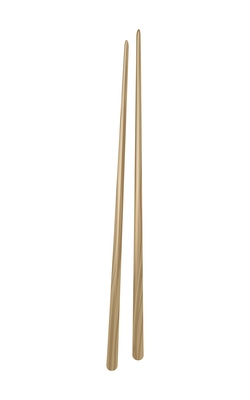 Pair of wooden chopsticks on white background realistic vector illustration