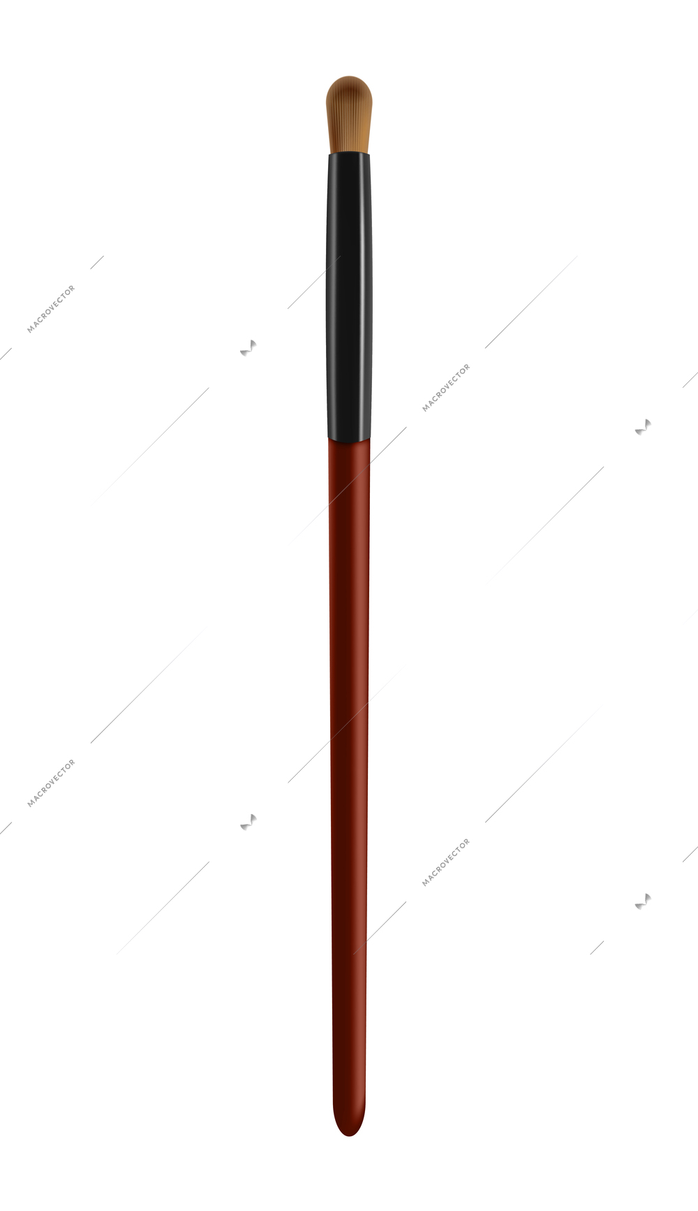 Realistic cosmetic makeup brush on white background vector illustration