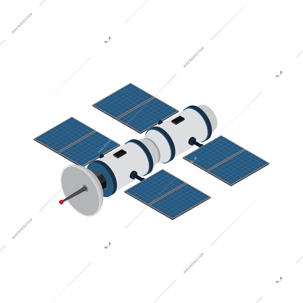 Isometric space satellite icon vector illustration