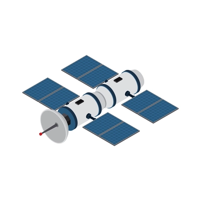 Isometric space satellite icon vector illustration