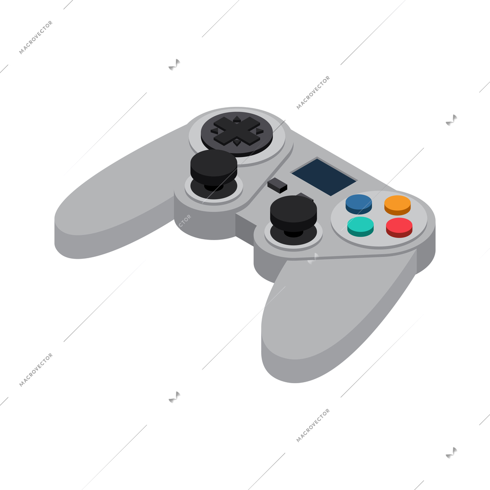 Game controller joystick isometric icon 3d vector illustration