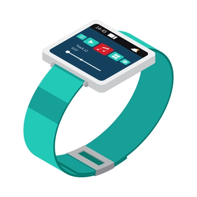 Smartwatch isometric icon on white background 3d vector illustration