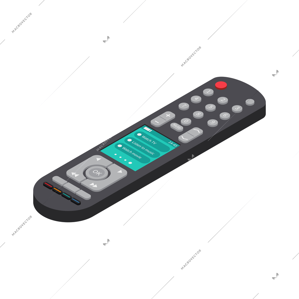 Isometric tv remote control icon vector illustration